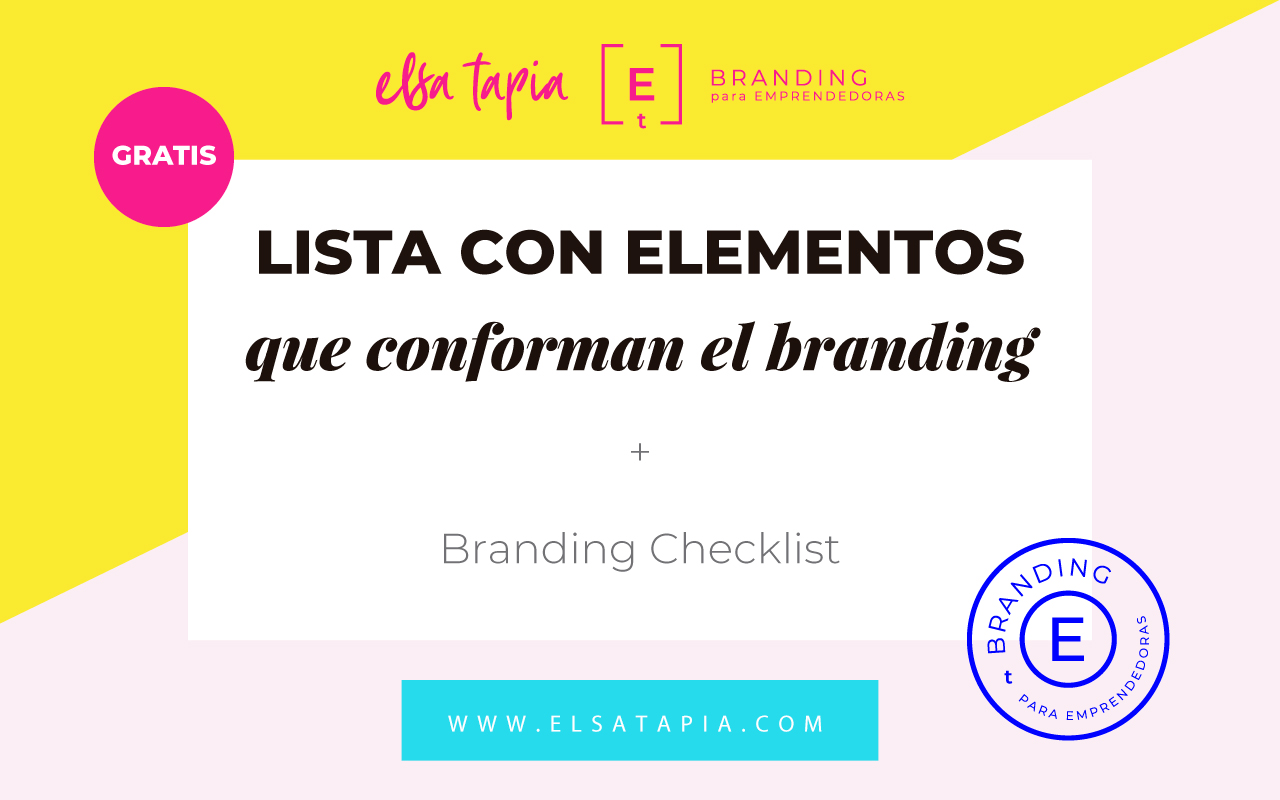 Lista con elementos que conforman el branding + Branding Checklist Gratis